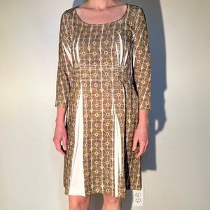 Cotélac Pleated Patterned Dress
